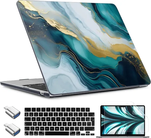 Miniatura 42 de TWOLSKOO Funda para MacBook Air de 15 pulgadas 2025 2024 2023 versión M4 A3241 M3 A3114 M2 A2941, carcasa rígida de plástico y protector