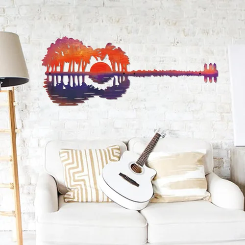 Miniatura 8 de KOYILTD Decoración de pared de metal rústico Music Is What Feelings Sound Like Guitar Pick Escultura de pared de guitarra, arte de pared de guitarra