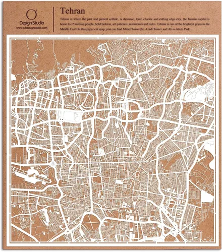 Miniatura 56 de O3 Design Studio Aberdeen - Mapa de papel cortado en papel blanco de 12 x 12 pulgadas