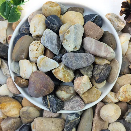YISZM Rocas de acuario de 5 libras, guijarros mezclados naturales de 5/8 pulgadas para plantas, rocas de río pulidas decorativas para peceras,