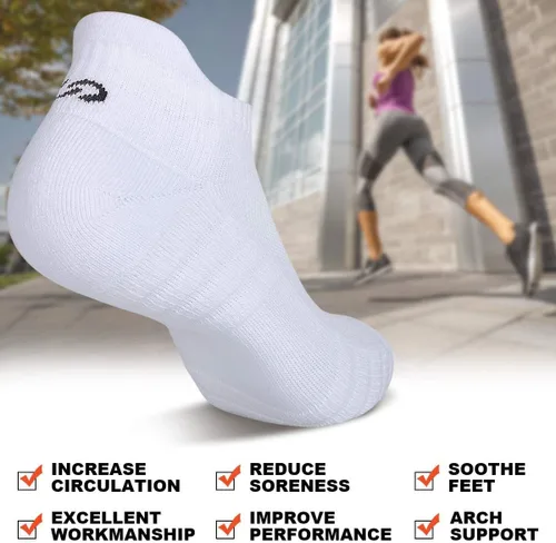 Miniatura 6 de Lapulas Calcetines de tobillo atléticos para correr, corte bajo, acolchados, antiampollas, calcetines deportivos para hombres y mujeres, 6 pares