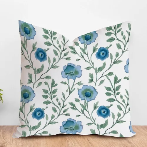 Miniatura 25 de ArogGeld Chinoiserie - Funda de cojín con diseño de pagoda asiática azul índigo, diseño cuadrado de flores y pagoda asiática, para oficina, silla