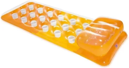 Miniatura 2 de INTEX 59895EP Balsa de piscina inflable Suntanner de 18 bolsillos, reposera de flotador de piscina, alfombrilla de natación, 74 pulgadas x 28
