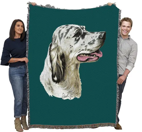 Miniatura 26 de Pure Country Weavers Manta tejida English Setter Blue BG por Robert May - Manta de tapiz de algodón, fabricada en los Estados Unidos, 72 x 54