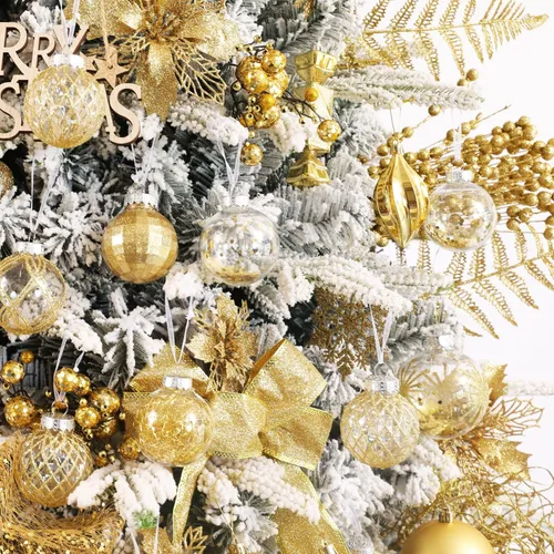 Miniatura 6 de CristBest 30 unidades de adornos de bolas de Navidad - bolas de Navidad transparentes irrompibles de 60 mm / 2.36" de plástico con decoraciones