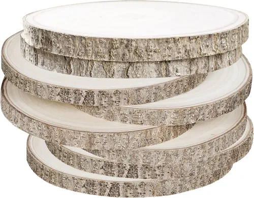 Miniatura 13 de Sancodee 8 piezas de rodajas de madera grandes sin acabar, tablas de madera de 8-9 pulgadas para centros de mesa, círculos de madera natural