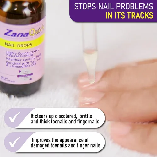 Miniatura 7 de ZanaQuick Gotas de reparación de uñas y uñas extra fuertes - Renovación del cuidado de uñas para uñas gruesas, dañadas y descoloridas