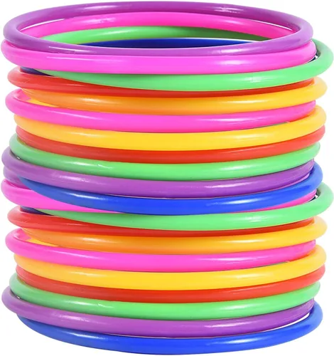 Miniatura 13 de OBTANIM Juego de lanzamiento de anillos de plástico de 12 piezas para niños y anillos de lanzamiento al aire libre para juego de práctica