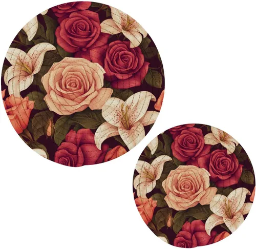 Miniatura 40 de Salvamanteles de flores de amapola otoñal para platos calientes, ollas y sartenes, salvamanteles tejidos de algodón, redondo, grande, decoración
