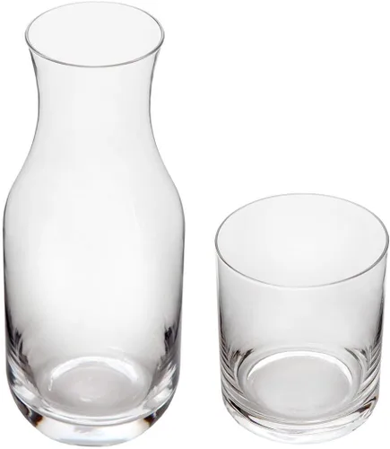 Miniatura 4 de Lily's Home Jarra de agua de noche para mesita de noche con vaso de cristal, uso en dormitorio, baño o cocina, usar la taza como tapa, 16 onzas