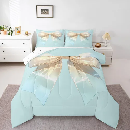 Miniatura 19 de Feelyou Juego de edredón de castillo rosa para niños, tamaño individual, juego de ropa de cama de princesa para niños y niñas, inserto de edredón