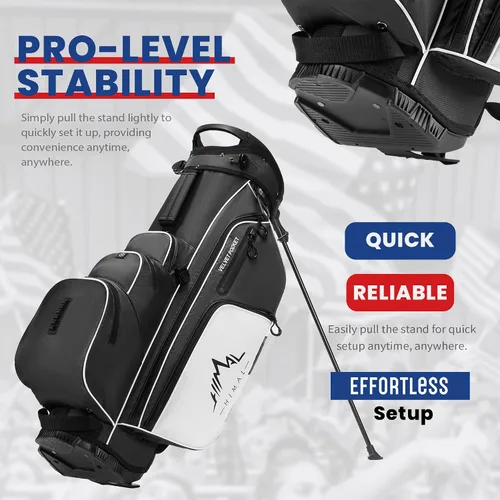 Miniatura 3 de uniHimal Lightweight Golf Stand Bag with 4-Way Full Length Dividers, Durable Waterproof Golf Bag for Men & Women with Multiple Pockets