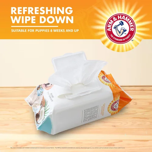 Miniatura 4 de Arm & Hammer Toallitas de aseo para perros - Toallita desodorizante natural para mascotas con coco - Artículos esenciales y suministros de viaje