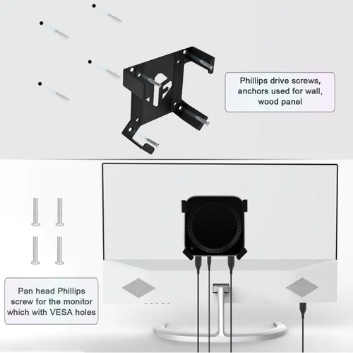 Miniatura 6 de IFCASE Soporte para Mac mini M4/M4 Pro 2024, debajo del escritorio, pared, monitor trasero VESA soporte de montaje con disipación de calor y diseño