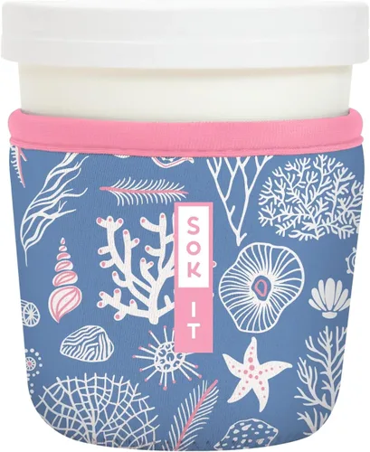 Miniatura 189 de Sok It IceCreamSok - Funda de neopreno aislada (flores abstractas, pintas de helado cónicas)