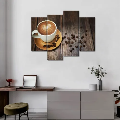 Miniatura 3 de Arte de pared de café marrón para bar, impresión de imagen con tema de café en lienzo para cocina, sala de estar, decoración del hogar