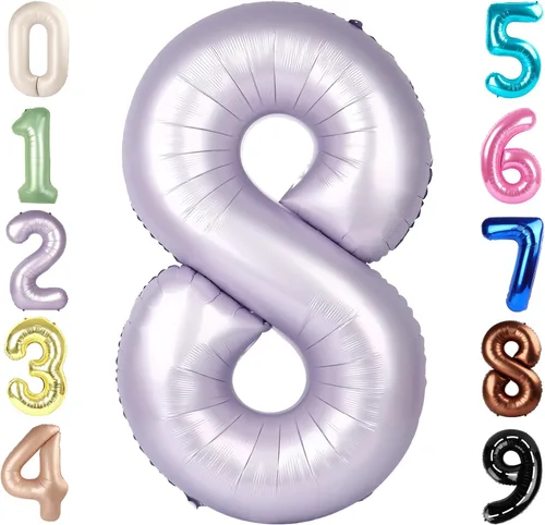 Miniatura 321 de Globos de números de 5 globos de 40 pulgadas, decoraciones de cumpleaños azules para niños y niñas, globos de números azul marino grandes