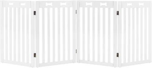 Miniatura 39 de unipaws Puerta para mascotas de pie libre de 24 pulgadas de alto para perros y gatos, puertas de madera para puerta, escaleras, valla plegable
