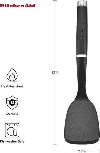 Miniatura 2 de KitchenAid KO015OHOBA - Espátula corta de nailon Gourmet, color negro mate