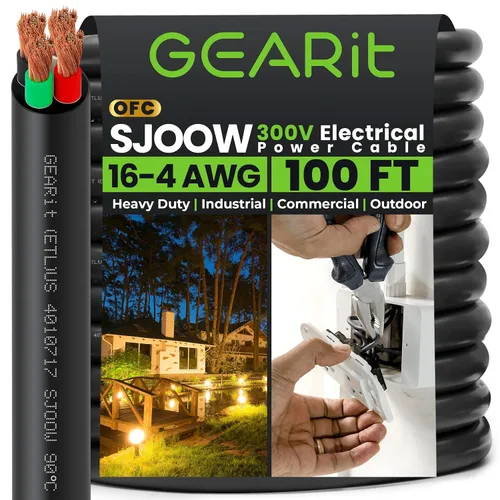 Miniatura 27 de GEARit Cable de alimentación portátil 10/3 10 AWG (100 pies - 3 conductores) SJOOW 300V calibre 10 cable eléctrico para derivaciones de motor, luces