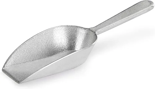 Miniatura 11 de New Star Foodservice 34622 Cuchara de utilidad de fondo plano de aluminio fundido, 1 oz, tamaño extra pequeño, plateado (solo lavado a mano)