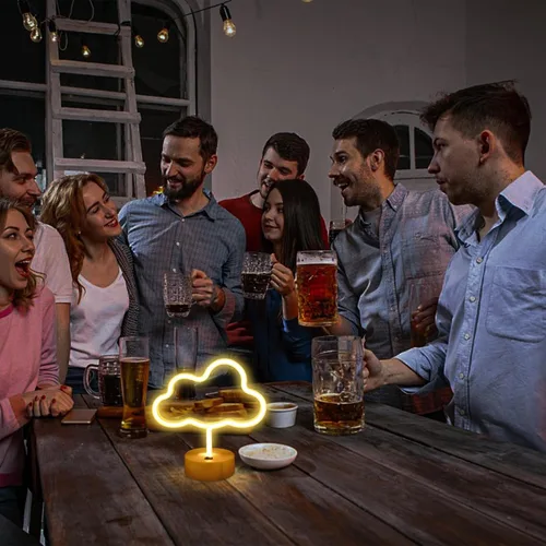 Miniatura 5 de ENUOLI Linda nube de luz de neón LED en forma de nube, luces nocturnas, marquesina, letrero de neón, decoración de mesa para fiesta de Navidad, nubes