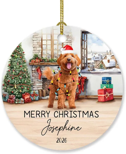 Miniatura 27 de Adorno personalizado de caniche negro, regalo para perro, mamá, perro, papá, adorno de Navidad único de perro caniche negro 2025, adorno de caniche