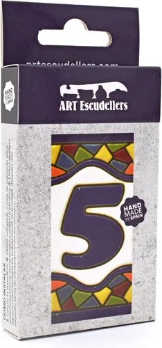 Miniatura 3 de Números de casa 3 pulgadas. Azulejos de números de casa pintados a mano para letreros, direcciones y nombres. Números de dirección para casas.