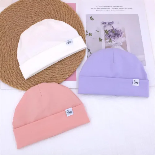 Miniatura 146 de Gorro de punto para recién nacido, para niños y niñas, con forro de satén sedoso, gorro para niños pequeños