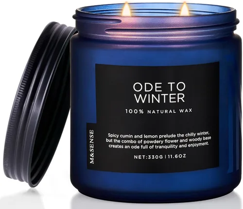 Miniatura 17 de M&SENSE Ode to Winter - Vela perfumada para el hogar, cera de soja natural, mecha de algodón, aroma de invierno, 7.05 onzas hasta 50 horas de tiempo