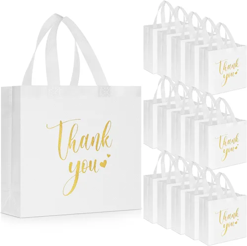 Miniatura 39 de Sweetude 30 Bolsas de Regalo de Agradecimiento con Asas a Granel Bolsa de Dulces Reutilizable No Tejida Plegable Bolso de Mano para Regalos