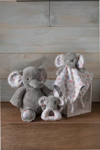 Miniatura 5 de Mary Meyer Sonajero de bebé de anillo suave, 5 pulgadas, elefante Kalahari gris