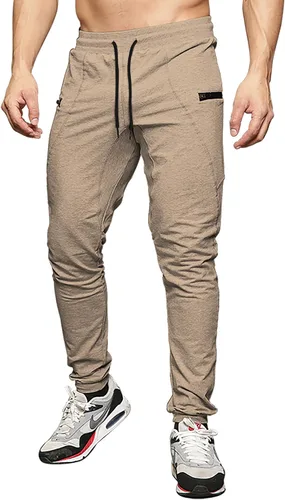 Miniatura 3 de MAIKANONG Pantalones deportivos ajustados para hombre, pantalones de entrenamiento para gimnasio, correr, atletismo, casual