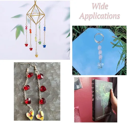 Miniatura 6 de Cheriswelry 96 dijes de cristal de mariposa transparente facetados, colgantes de corazón de amor, adornos colgantes de 51.732 in para hacer aretes