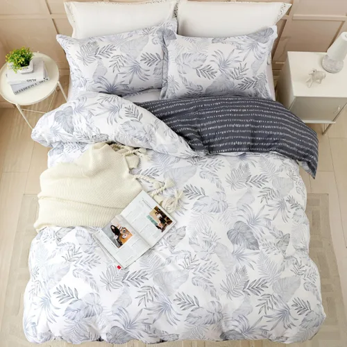 Miniatura 3 de OAITE - Juego de funda de edredón de 100% algodón con patrón floral, juego de ropa de cama suave que incluye 3 piezas