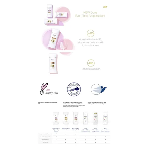 Miniatura 7 de Dove Even Tone Desodorante Antitranspirante en Barra Apple Blossom & Mango Butter 3 Unidades Para Tono de Piel Desigual 2.6 oz