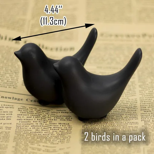 Miniatura 2 de Figura de pájaro pequeño de porcelana de cerámica, escultura de estatua artesanal, decoración moderna y natural contemporánea