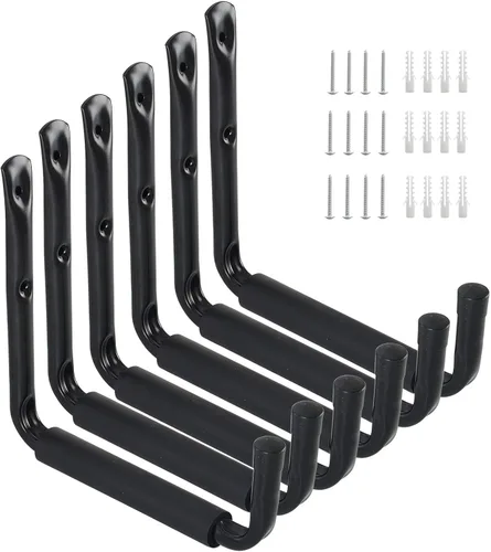 Ihomepark Ganchos de almacenamiento de garaje resistentes con brazo jumbo de 9 pulgadas, colgador de garaje de montaje en pared y organizador para