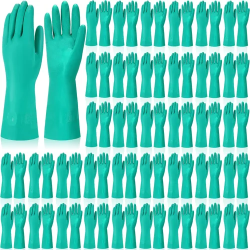 Miniatura 7 de Potchen 20 pares de guantes resistentes a productos químicos, guantes de nitrilo gruesos de servicio pesado a granel para limpieza, resisten ácido