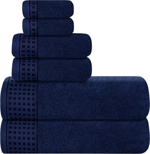 Miniatura 95 de GLAMBURG Juego de 2 toallas de baño de gran tamaño 100% algodón, 28 x 55 pulgadas, ultra suaves, altamente absorbentes, compactas, de secado rápido