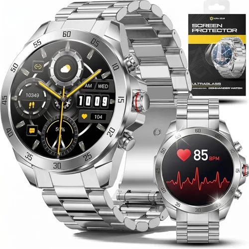 Miniatura 9 de ALPHAGEAR Commander - Reloj inteligente militar táctico para hombre, batería de 12 días, pantalla AMOLED, llamadas Bluetooth