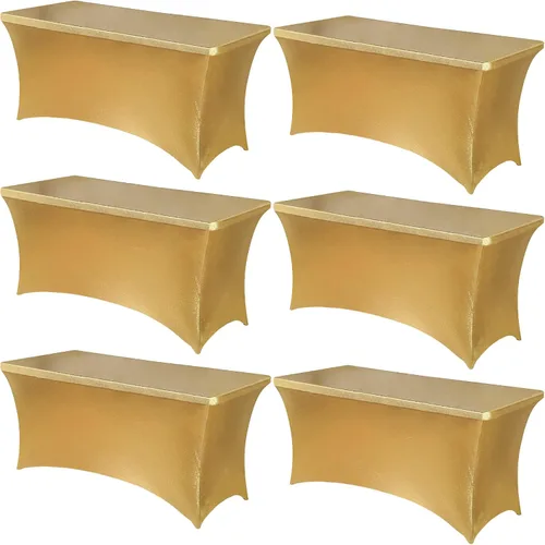 Miniatura 30 de Obstal Paquete de 6 Fundas de Mesa Elásticas de Spandex para Mesas de 6 Pies - Mantel Rectangular Universal Ajustado de 6 Pies Protector para Bodas