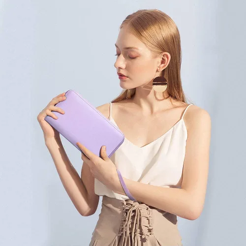Miniatura 7 de OIDERY Cartera para tarjetas de crédito de gran capacidad para mujer, bloqueo RFID con correa extraíble