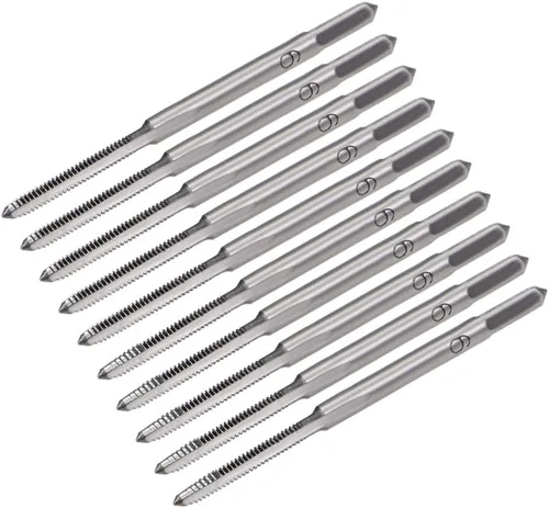 uxcell Juego de 5 pares de roscado de mano métrica M1.6 Rosca 0.014 in paso cónico y enchufe Fresado Machos rectos Flautas de acero de alta velocidad