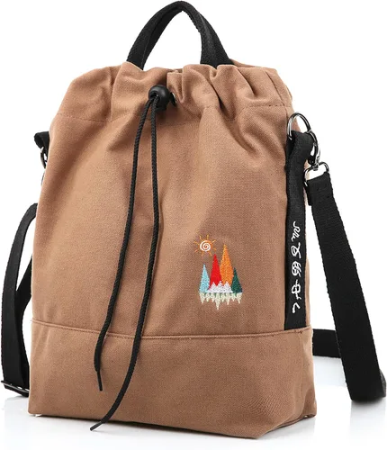 Miniatura 12 de Bolso de mano de lona para mujer, bolso de hombro informal, bolso de trabajo, bolso cruzado con bordado de sol