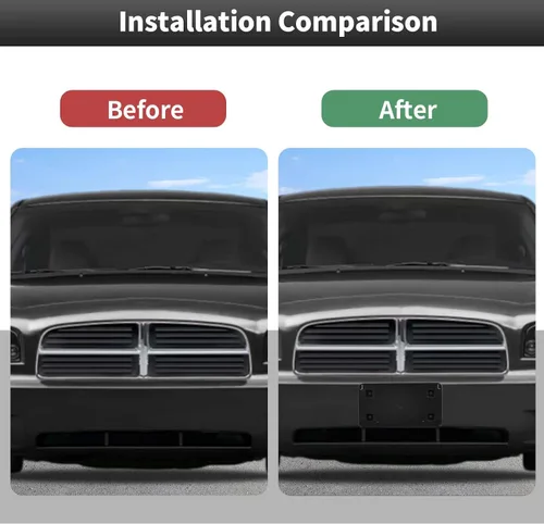 Miniatura 4 de CheroCar Marco de matrícula para neumáticos, soporte para placa de matrícula, compatibilidad con Dodge Charger 2006-2010