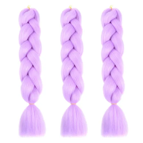 Miniatura 17 de Xiaofeng Extensiones de cabello trenzado coloridas Ombre de 61 cm, 3 unidades, trenzas Jumbo de alta temperatura para trenzas en zigzag y trenzas
