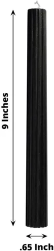 Miniatura 3 de Efavormart Paquete de 5 Velas cónicas negras premium sin aroma de 9" con mecha acanalada, velas altas de cera para cena Negro