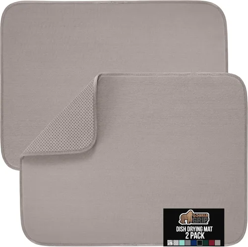 Miniatura 42 de GORILLA GRIP Tapete de microfibra ultra absorbente de agua, malla gruesa de secado rápido, almohadilla antideslizante para platos de fregadero