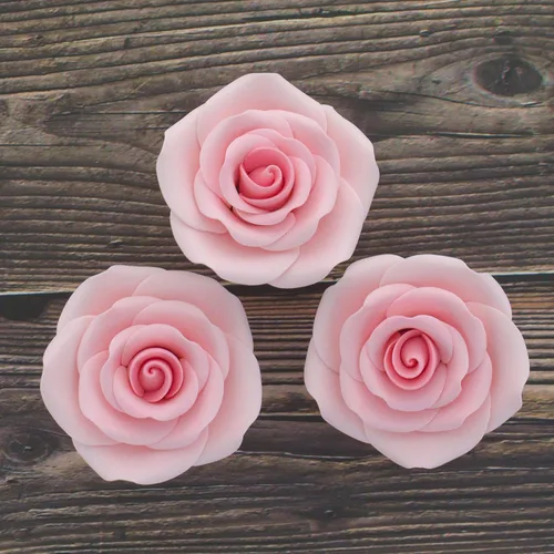 Miniatura 2 de Global Sugar Art Arbusto rosa rosa azúcar pastel flores grandes, alambre grande, 8 unidades por Chef Alan Tetreault